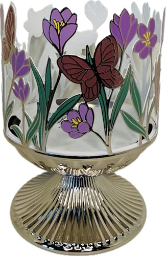 Bath & Body Works Butterfly Floral Pedestal 3-Wick Candle Holder