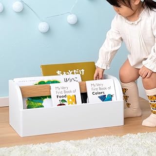 エア・リゾーム 絵本棚 絵本ラック おしゃれ ブックラック 絵本 収納 本棚 コンパクト コンパクト絵本ラック Connie（コニー） ホワイト×ナチュラル