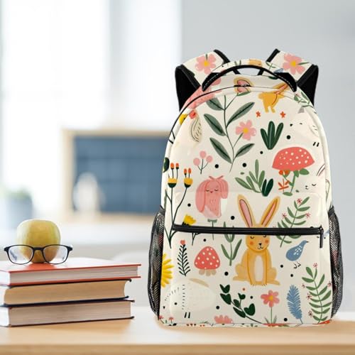 Sac à dos d'école multicolore avec porte-bouteille pour campus