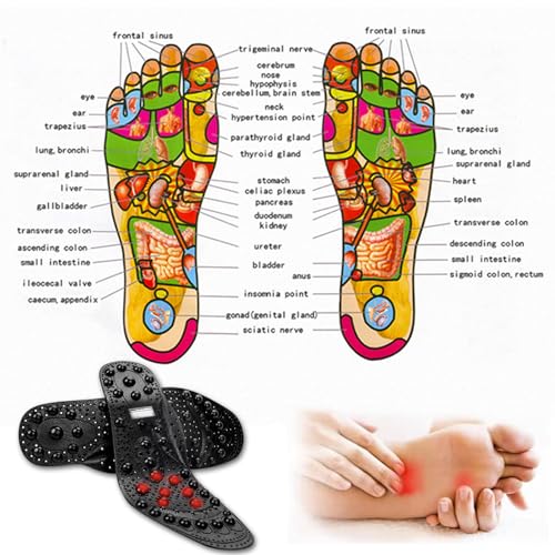 Image of 2 pcs Plantar Fasciitis Insoles metatarsalgia Foot Arch Support Inserts, Acupressure Insoles 68 Massage Magnetic Therapy for Men Woman (S-35-40)