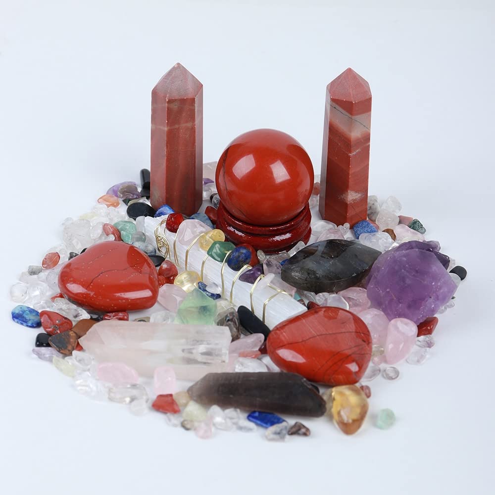 ZTBH Cristal de meditación Natural Paquete de Regalo de la Caja de Regalo del Chakra de la Caja de Regalo del Chakra del Chakra Aura Magic Wand Paquete de energía Piedra de Cristal (Color : 6)