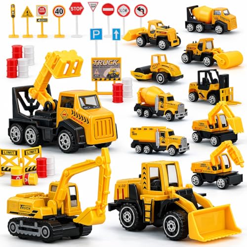 Image of TOY Life 35-Pc Construction Vehicles, Trucks & Cake Toppers, Kids Ages 3-8