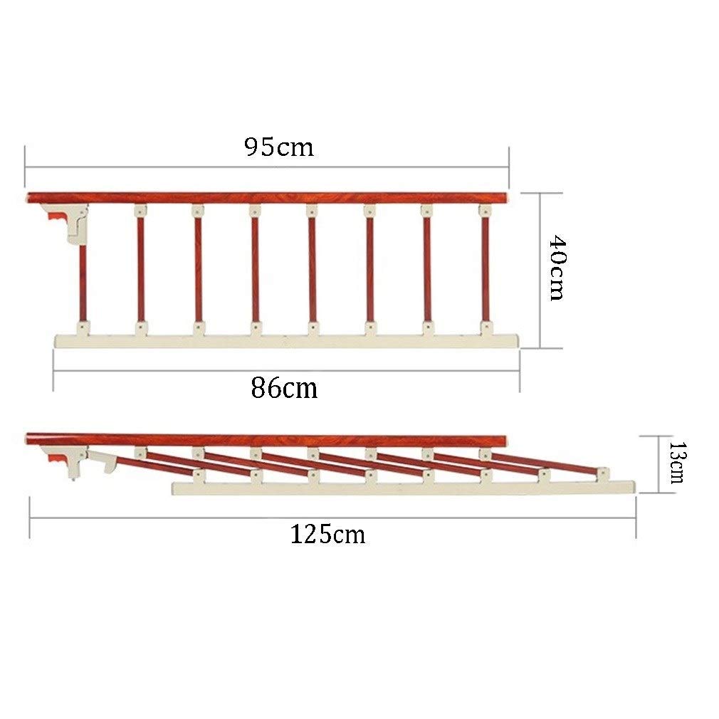 Barandilla de cama plegable de seguridad lateral adecuada para personas mayores, adultos, barandilla de cama de metal con agarre de metal