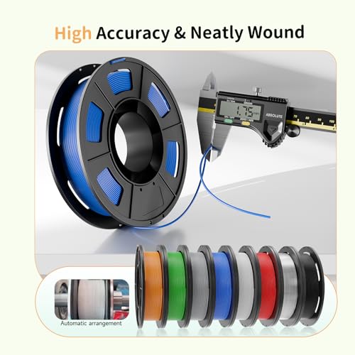 Image of CREALITY PETG Filament Bundle, 8 Colors Total 2kg, 1.75mm 3D Printer PETG Filament, Individually Vacuum-Sealed, Fit for Most FDM 3D Printers, Black+White+Grey+Tansparent+Red+Blue+Green+Orange