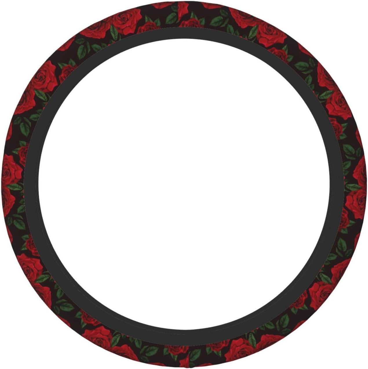 Red Rose Flower Aesthetic Steering Wheel Cover for Women Men Girls Car Accessories Decor Anti-Slip Neoprene Auto Steering Wheel Covers Protector Universal 15 Inch - Image 8