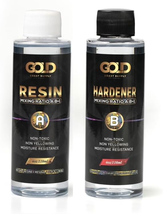 Epoxy Resin 8 oz for Arts, Crafts, Casting Coating - Crystal Clear, Self Leveling, Non-Toxic, No BPA (4 oz Resin + 4 oz Hardener) (236 ml)