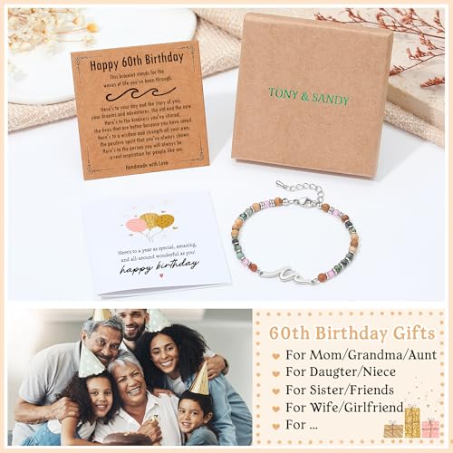 Image of TONY & SANDY Friend Gifts for Women, Unique Birthday Gifts for Women, Sister Gift from Sister, Wave Bracelet, Christmas Stocking Stuffers for Woman Female, Bestie Friendship Bracelets