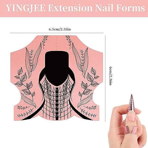 100PCS Acrylic Nail Forms for Extension Tips, Long Thick Professional Nail Art Tips Extension Manicure Tool DIY Home Salon Supplies