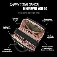 Samsonite Mobile Solutions 2 Spinner Mobile Office - Carry-On Rolling Laptop Bag with USB Pass-Through, Padded Laptop & Tablet Sleeves, File Organizer, Smooth Spinner Wheels, StackIt™ Strap - Black — image 3