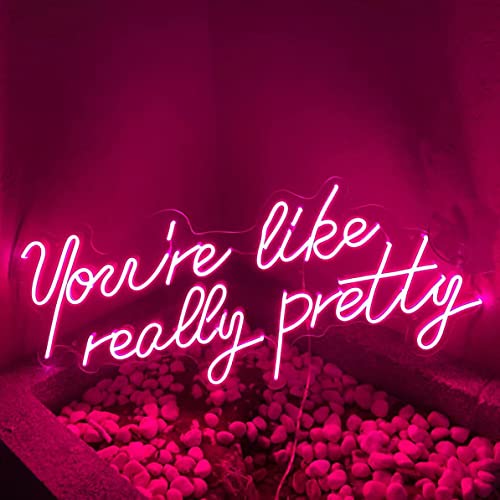Image of Ulalaza LED Neon Sign Night Light for Wall Party Decor Bedroom Room Bar Wedding Home Birthday Art Decoration Christmas with USB Chain Light modulator 5v (lets party blue)