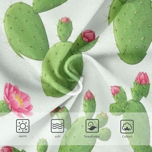 Toddler Girls Underwear 2t Cotton Panties for Girl Durable Kids Briefs Undies Green Cactus Flowers White3