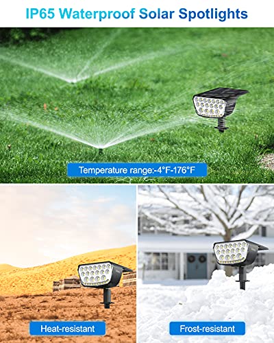Xibolar Solar Spot Lights Outdoor [2 Pack], 32 Led Solar Powered Landscape Spotlights, Ip65 Waterproof Solar Outdoor Lights, Auto On/Off 2 Modes Lighting For Yard Pathway Porch Patio(Cool White) #TOP4