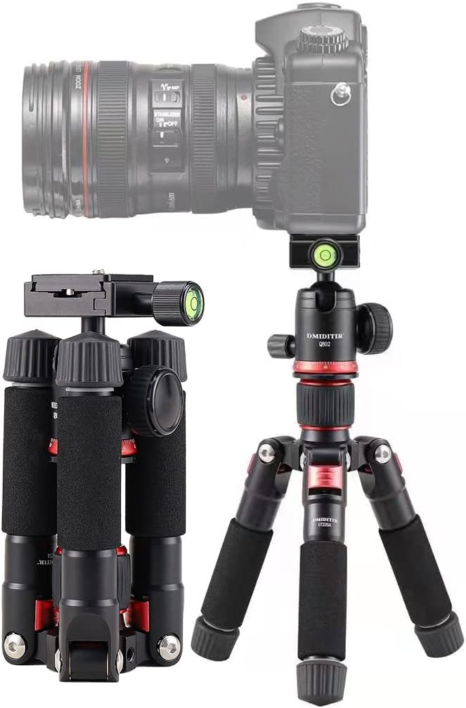 Tabletop Portable Metal Mini Camera Tripod,20" DSLR Aluminum Travel Tripod with 360 Degree Pan Ball Head Load up to 13.23 Pounds,Compatible with Canon,Nikon,Sony