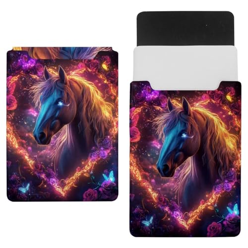 Funda para portátil Rose Horse Love de 13.8 x 10.2" ideal para llevar a la cafetería o oficina