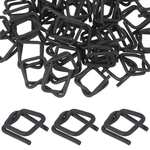 PATIKIL 50 Stück verzinkte Drahtschnallen passend für 3/4 Zoll (19 mm) breite Gurtband-Schnallen Verzinkte Metallbeschichtung Gurtbandverbund für Verpackung, Kohleschwarz