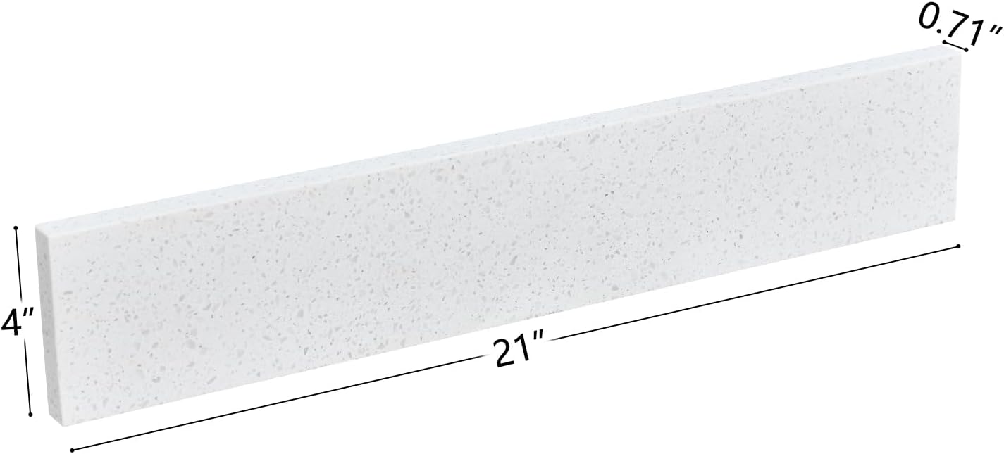 21 in. W x 4 in. H Quartz Stone Sidesplash for Bathroom Vanity Sink Top in White