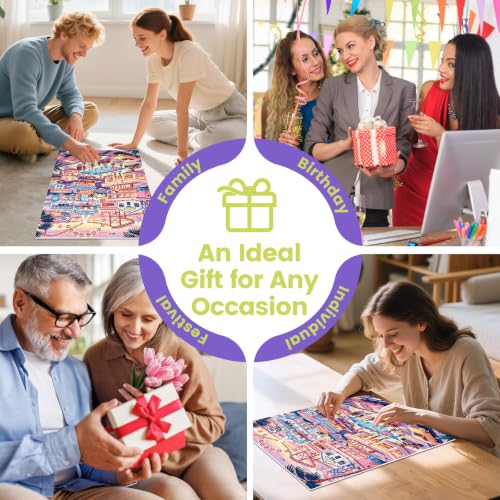 Puzzle de 500 Piezas para Adultos, Paisaje Escénico Santa Monica | Desafiante y Colorido, Con Letras en el Reverso, Ideal para Viajeros miniatura 4
