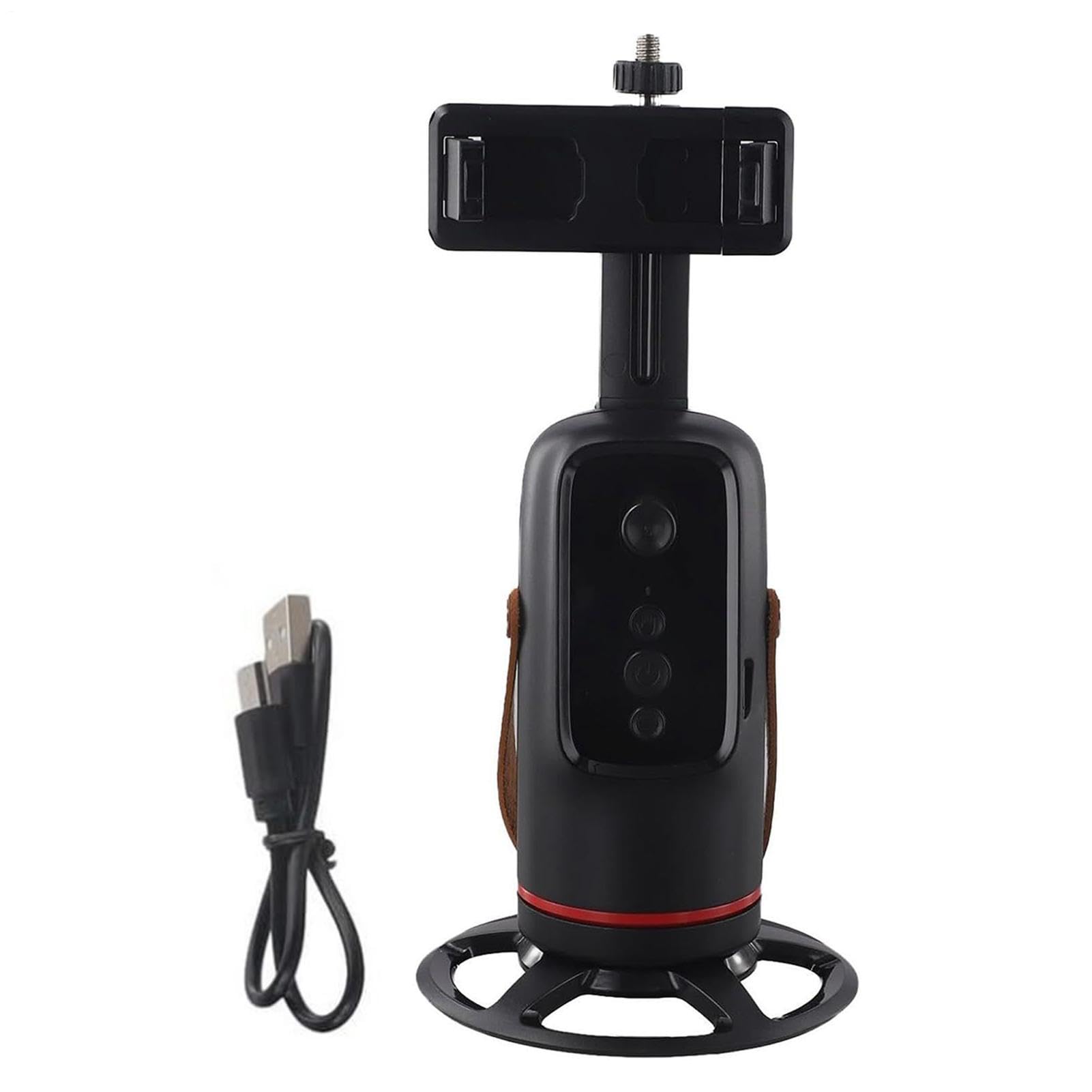 Treppiede viso – Supporto girevole a 360° | Supporto per telefono | Supporto per fotocamera con movimento automatico, batteria integrata da 1200 mAh, sensore intelligente, compatto, per l'en