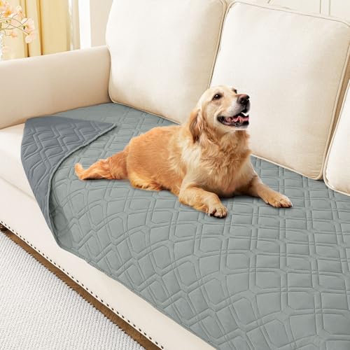 hyha waterproof dog bed blanket soft pet blankets waterproof couch cover for dogs reversible sofa covers washable for furniture 30x70 inch greydark grey