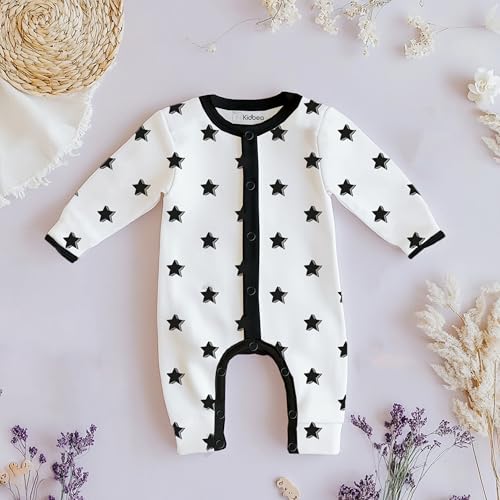 Image of Kidbea Organic Cotton Full Sleeve Baby Rompers | Soft, Cute Printed Romper for Baby Boy & Baby Girl Playwear