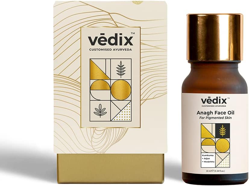 Vedix Customised Ayurvedic Face Oil | Anagh Face Oil For Pigmented Skin | With Kumkuma + Arjun + Manjishtha | For Pigmented Skin | For Dark Spots |10ml