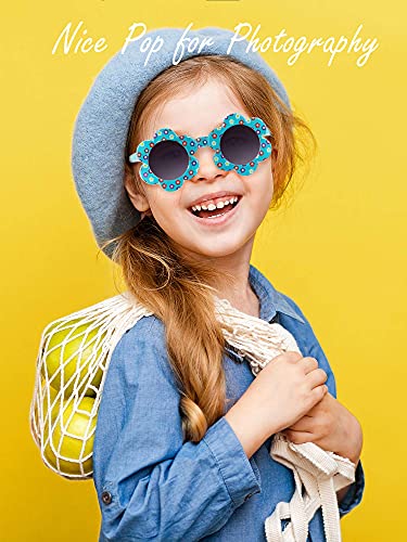 Weewooday 6 Pairs Flower Kids Sunglasses Cute Round Sunglasses Colorful Flower Shaped Party Sunglasses For Toddler Kids Boys Girl Travel Outdoor Photography #TOP3