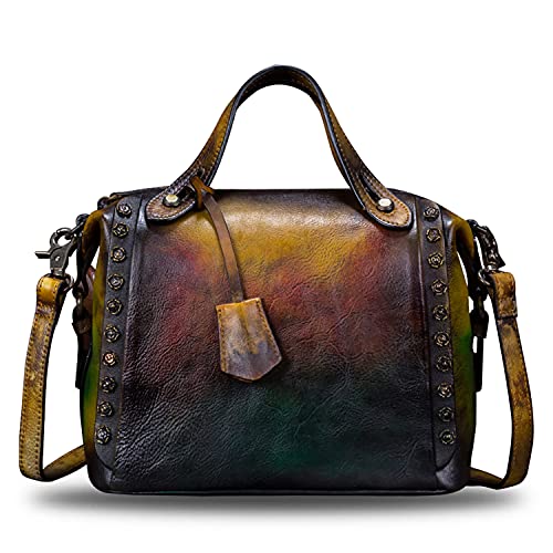 Genuine Leather Purses and Handbags for Women Vintage Handmade Fashion Leather Shoulder Bag Crossbody Satchel with Strap