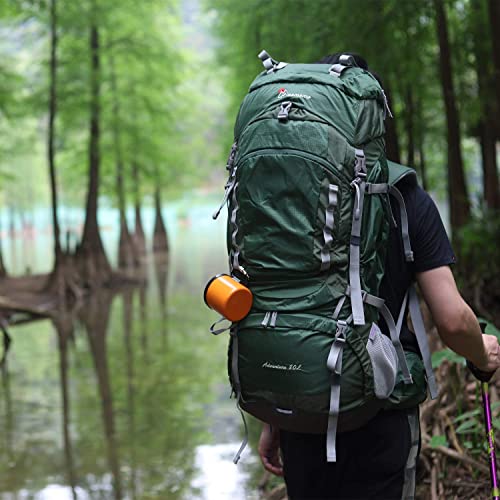 Mountaintop 80L Internal Frame Hiking Backpack For Man & Women Backpacking With Rain Cover Darkgreen #TOP1