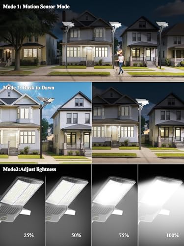 Image of Ofuray Solar Street Lights Outdoor,OL-11000 Commercial Parking Lot Light | Solar Flood Light, LED Area Light with Motion Sensor,Dusk to Dawn,Remote Control for Security Lighting in Streets,Court,Barns