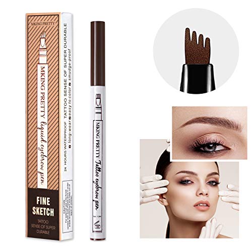 MIUSSAA Chestnut Eyebrow Pencil Brow Tattoo Pen Waterproof Long Lasting Liquid Makeup Soft Brow Gel (Color: Chestnut)