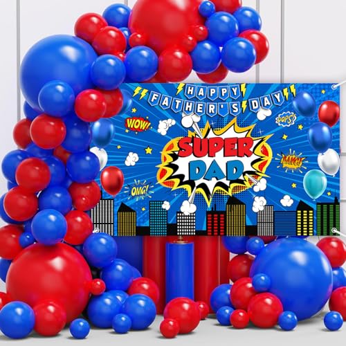 AIBIIN Super Dad Backdrop Happy Fathers Day Photography Background Best Dad Ever Father's Day Party Decorations Banner Photo Studio Props 70.8 x 43.3 inch by AIBIIN - Used condition - Image 5