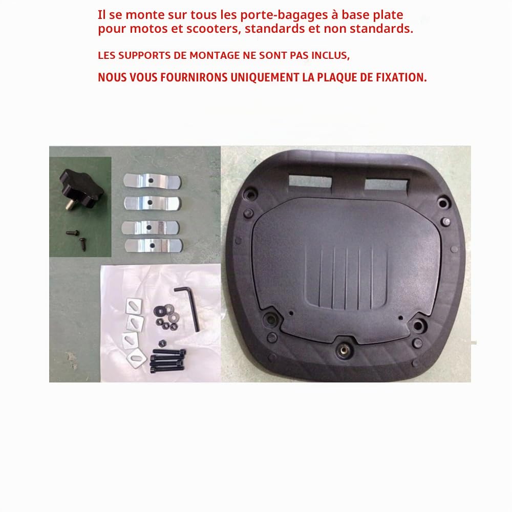 Compatible avec Piaggio MP3 500 i.e. Sport Top Case 52 litres SIFAM Complet avec Plaque+POIGNEE+KIT DE Montage Coffre pour Moto Scooter Support pour 2 Casques Noir Mat