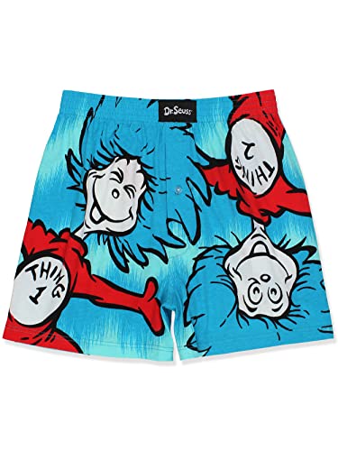 Dr. Seuss Men's Button Fly Boxer Lounge Shorts