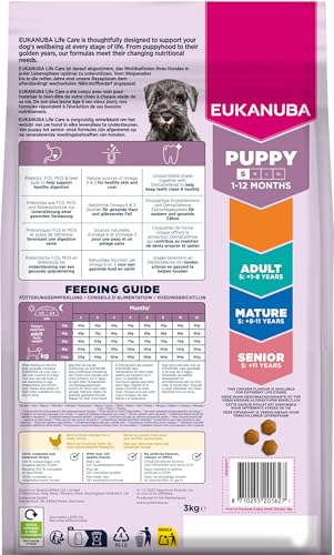 Eukanuba Mangime Per Cuccioli Con Pollo Fresco Per Razze Di Taglia Piccola, Mangime Secco Premium Per Cani Giovani, 3 Kg - 12