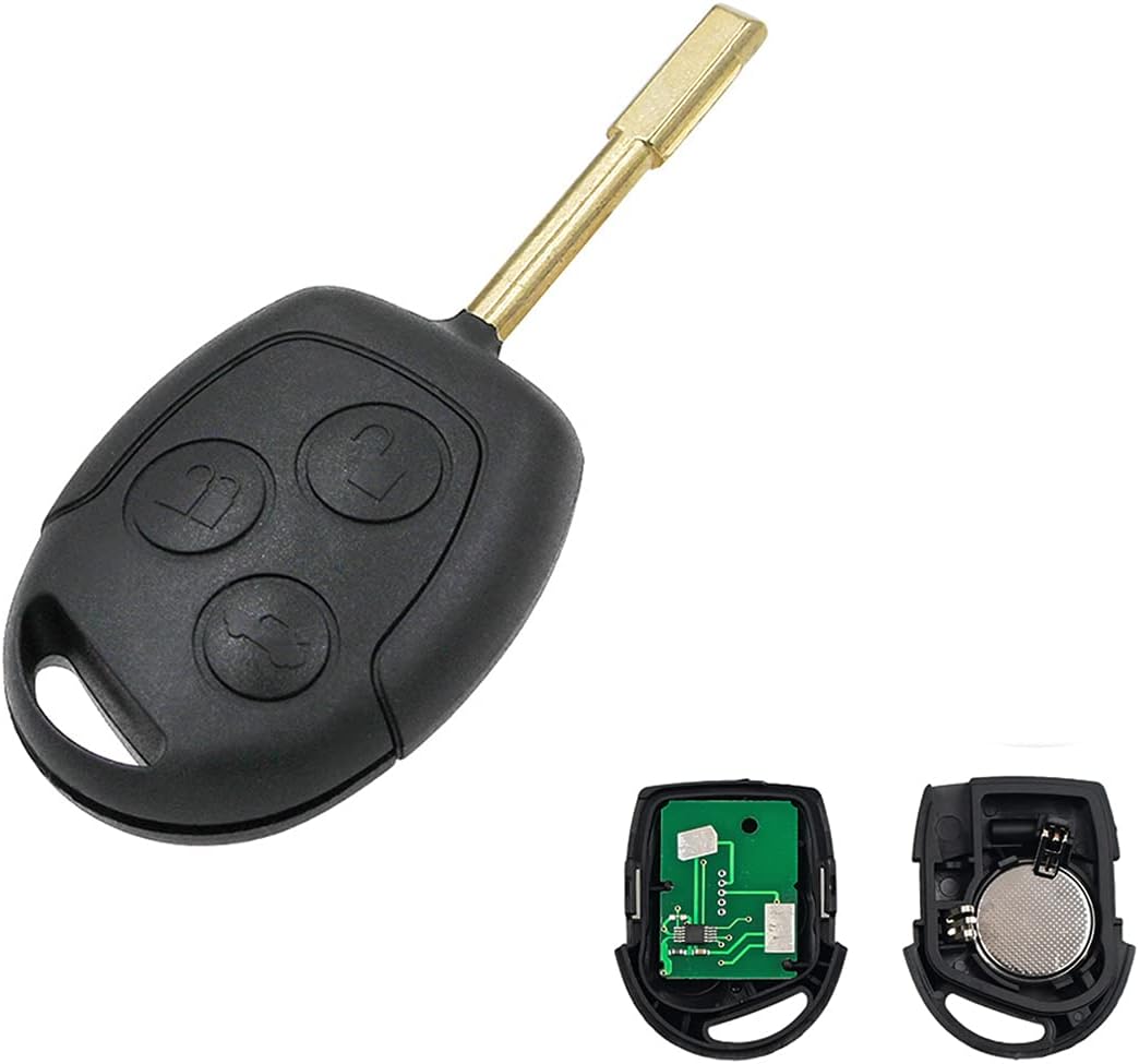 Heart Horse Remote Control Key Replacement for Mondeo Fiesta Fusion Transit Focus S-Max C-Max, 3 Buttons Remote Car Key Case with 433Mhz 4D63 Chip FO21 blade, Fiesta Remote Key Case/Focus Remote Key