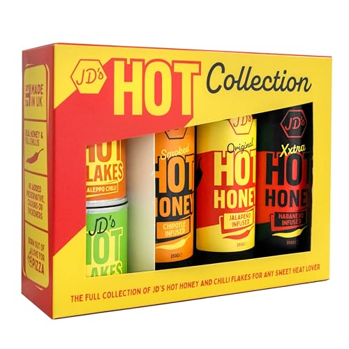 Olio di peperoncino caldo: un olio extra vergine di oliva fruttato e liscio dalla Spagna che viene infuso con chillis rosso fuoco. Offre un pugno liscio e vellutato per piovere il tuo cibo preferito. Pizza, insalate, pasta, verdure arrosto, patate o bruschette. Confezionato in una scatola unica con beccuccio estraibile.