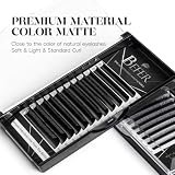 Befer Beauty Volume Lash Extensions 0.07D, Mix-8-16mm Eyelash Extension Matte Black, Easy Fan Volume Lashes Fluffy Matte Black Soft, D Curl Self Fanning Lash Extension Professional Eyelash Extensions
