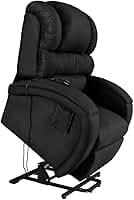 Poltrona Reclinável Lift Motorizada Suede Preto Imperial Pós-Cirúrgico e Idosos