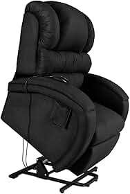 Poltrona Reclinável Lift Motorizada Suede Preto Imperial Pós-Cirúrgico e Idosos
