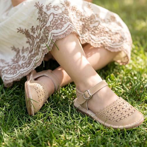 Image of THEE BRON Toddler Floral Cutout Closed Toe Sandals for Girls Breathable Summer Shoes