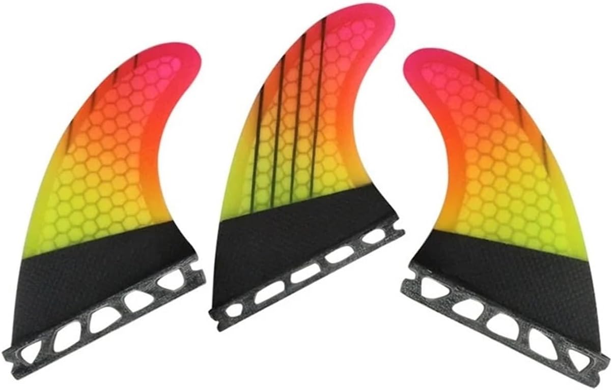Surfboard Fins Surfboard Fins M Tri Fins UPSUR Future 3 Fins Thruster Honeycomb Surf Fins Single Tabs Base Fins Set Surfing Accessories (Color : 12)