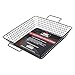 BBQ Masters Non-Stick Wire Mesh Grilling Basket - Grill Topper Barbecue Pan - Cook Vegetables, Seafood, Meats