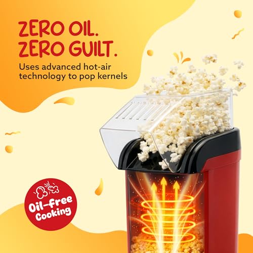 Agaro delite electric popcorn maker, 1200w hot air popper, oil-free healthy snacks for kids in 2 minutes, 98% popping rate, measuring cup included, family party, 1 year replaceable warranty 3 AGARO Delite Electric Popcorn Maker, 1200W Hot Air Popper, Oil-Free Healthy Snacks for Kids in 2 Minutes, 98% Popping Rate, Measuring Cup Included, Family Party, 1 Year Replaceable Warranty - Image 4