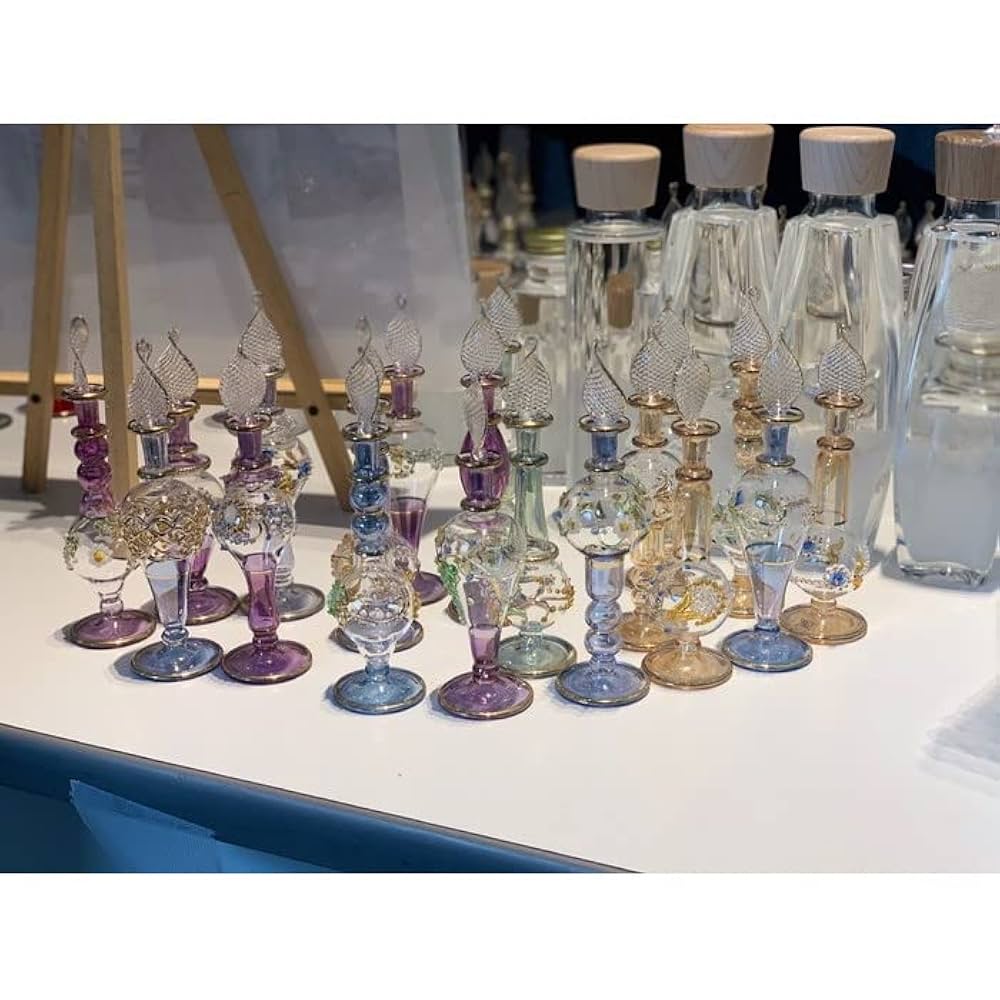 エジプトガラス 香水瓶 5本セット 高さ 9cm CraftsOfEgypt