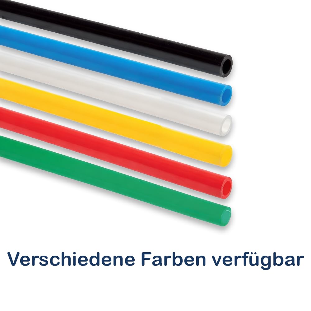 100m Polyethylenschlauch - 6/4mm (Außen-Ø/Innen-Ø) - Druckluft Pneumatikschlauch Wasserschlauch - Farbe: schwarz
