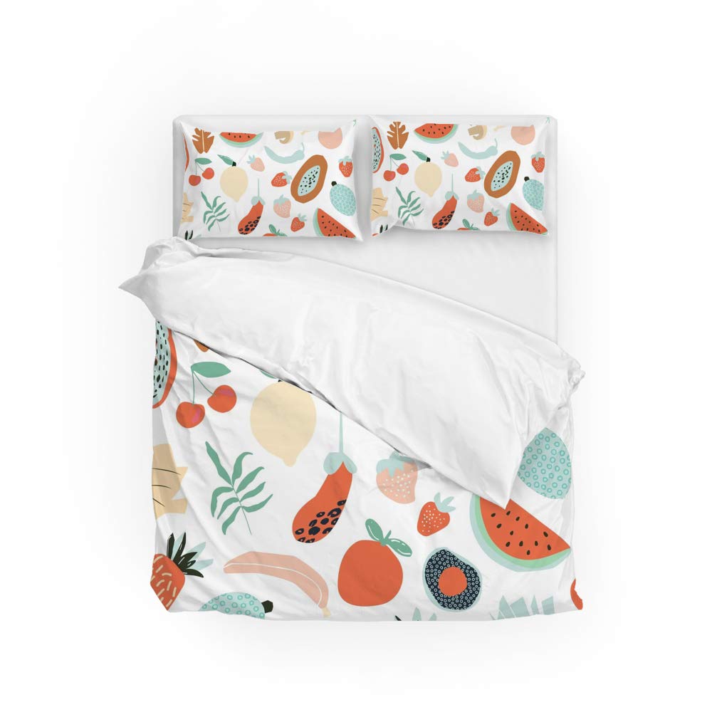 Parure de lit fruits en microfibre pour une chambre fraîche et cosy