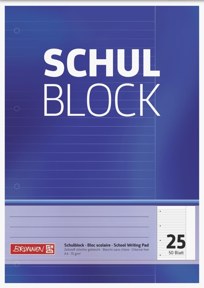 10x Schulblöcke Liniert DIN A4 - 50 Blatt Je Block Produktbild-Vorschau 3