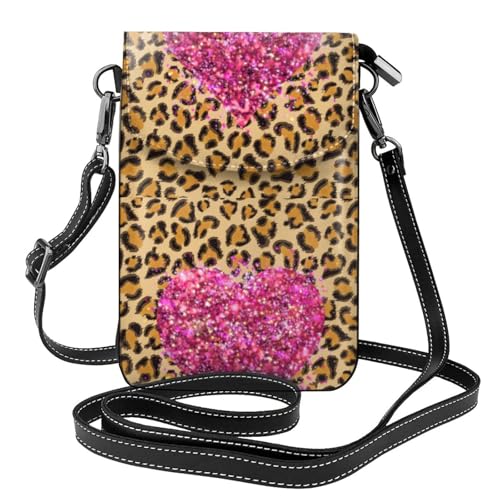 Pochette téléphone portable léopard pour sorties urbaines et soirées petit sac bandoulière