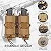 Pistol Double Magazine Holster, Double 9mm Mag Pouch,Velcro Wrap Belt Holder for 9MM/Glock/Single/Dual Stack Gun Magazines Pouches (Khaki)