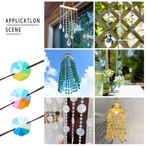 Perles octogonales en cristal de 18 mm pour guirlande de mariage et décoration de table lumineuse
